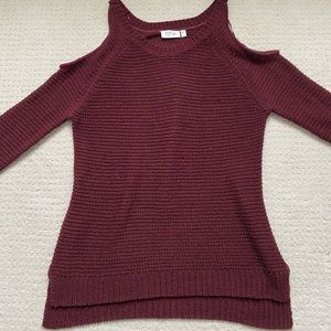 Cold shoulder sweater